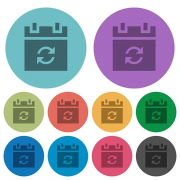 Syncronize schedule color darker flat icons Stock Illustration