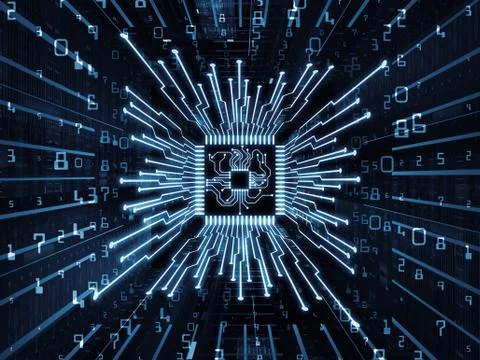 Synergies of Computer CPU 스톡 일러스트