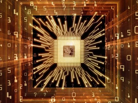 Synergies of Computer CPU Illustrazione stock
