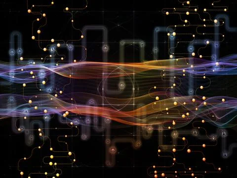 Synergies of Data Flow Illustrazione stock gratuita