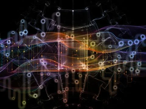 Synergies of Data Flow Illustrazione stock