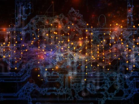 Synergies of Data Flow Stock Illustration