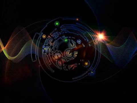 Synergies of Digital Processing Stock Illustration