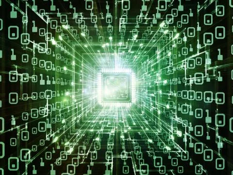 Synergies of Digital Processor Stock Illustration