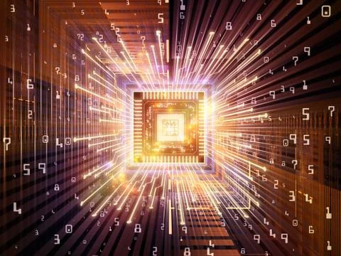 Synergies of Digital Processor Stock Illustration