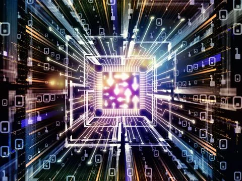 Synergies of Digital Processor Stock Illustration