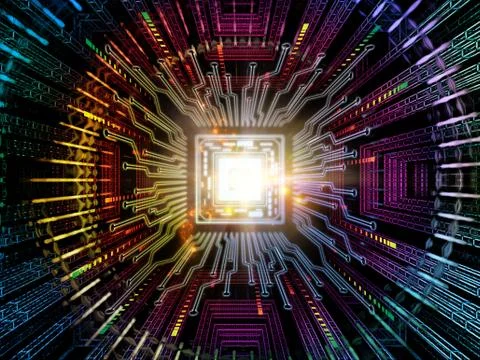 Synergies of Digital Processor Stock Illustration