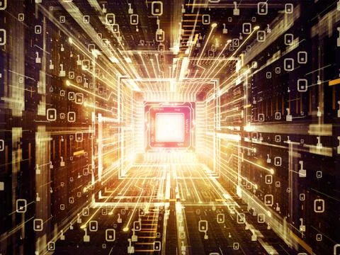 Synergies of Digital Processor Stock Illustration