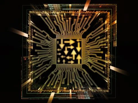 Synergies of Digital Processor 스톡 일러스트