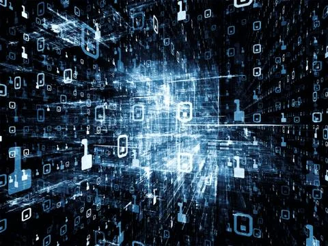 Synergies of Digital Space Stock Illustration