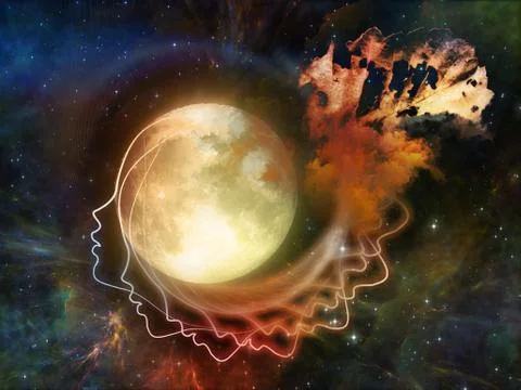 Synergies of the Moon 库存插图