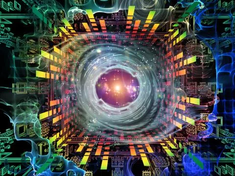 Synergies of Quantum Space Stockillustratie