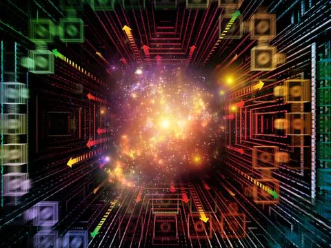 Synergies of Quantum Space Stock Illustration