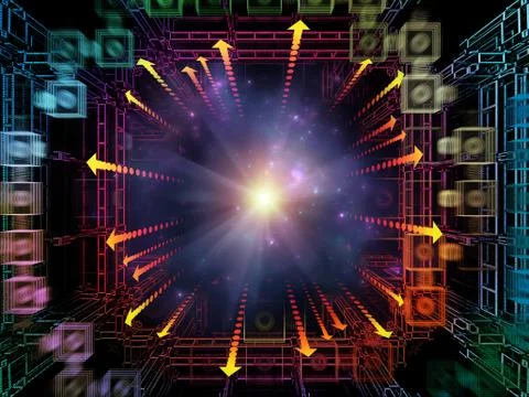 Synergies of Quantum Space Stock Illustration