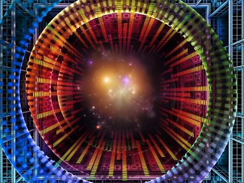 Synergies of Quantum Space Illustrazione stock