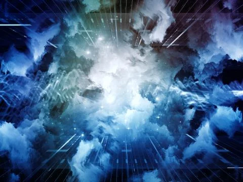 Synergies of Virtual Clouds Illustrazione stock