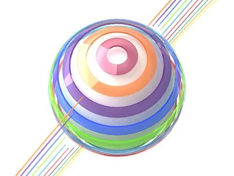 Synergy Abstract Objects Isolated on white background Illustrazione stock