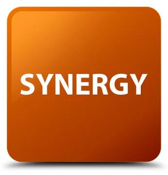 Synergy brown square button Stock Illustration