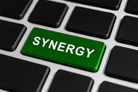 Synergy button on keyboard Foto stock