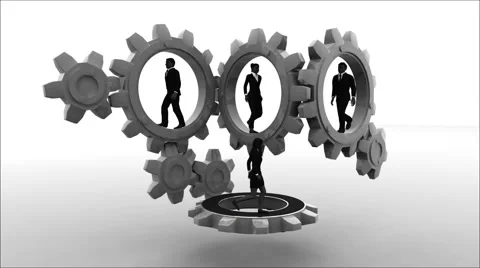 Synergy of team on Gears Stock Footage 47263403