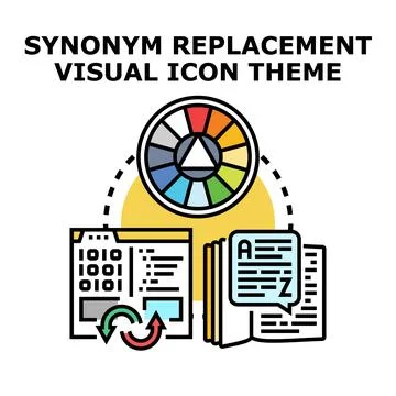 Synonym replacement software program icon concept Stock-Illustration