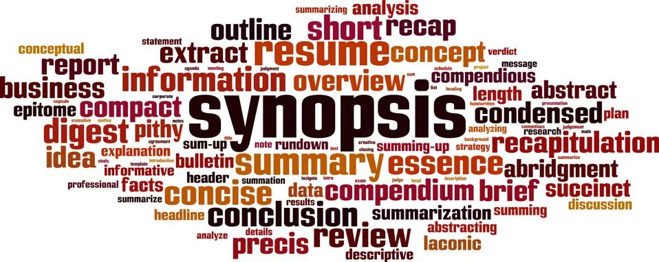 Synopsis word cloud Stock Illustration
