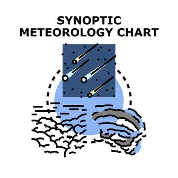 Synoptic meteorology chart vector illustration concept Stock Illustration
