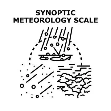 Synoptic meteorology scale science concept diagram Illustrazione stock