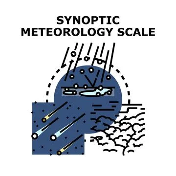 Synoptic meteorology scale science concept diagram Stock Illustration