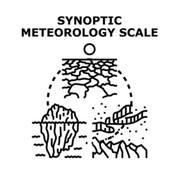 Synoptic meteorology scale science global weather conditions Illustrazione stock