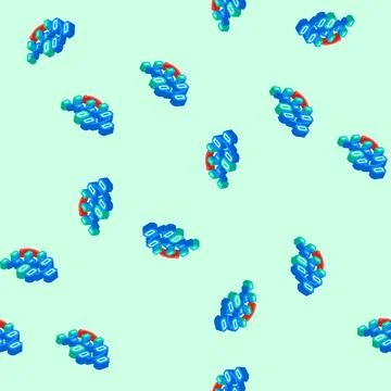 Syntax tree natural language processing nlp isometric icon seamless pattern Stock Illustration