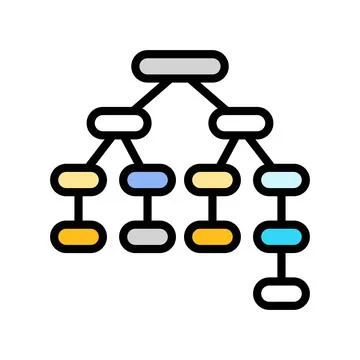 Syntax tree nlp color icon vector illustration Illustration