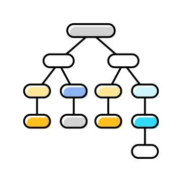Syntax tree nlp color icon vector illustration Stock Illustration