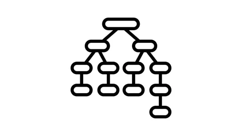 Syntax tree nlp line icon animation Video stock 326125382