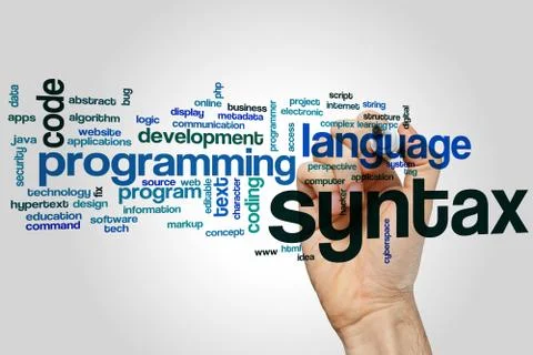 Syntax word cloud Stock Photos