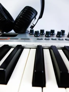 Synth and Headphones Stock Photos