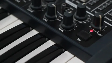 Synth Detail, Tempo Button Blinking Stock Footage 96651144
