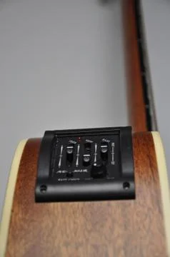 Synth on electroacustic guitar Stock Photos