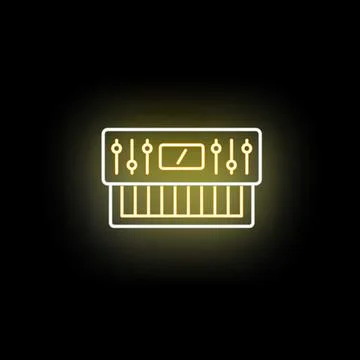Synth keyboard simulating music production electronic sound Stock Illustration