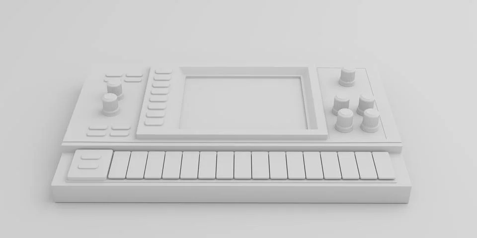 Synth machine isolated on white Stock Illustration