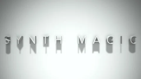Synth Magic 3D title animation with shadows on a white background Stock Footage 296688628