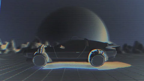 Synth wave road 80s Stock-Footage 239935599