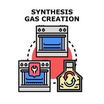 Synthesis gas creation process and alternative fuel production Stock Illustration