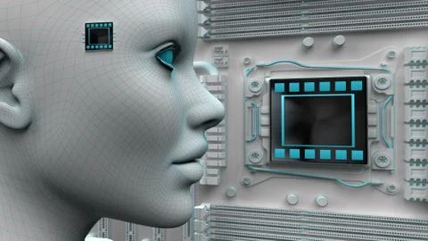 Synthesis of human and computer Stock Illustration