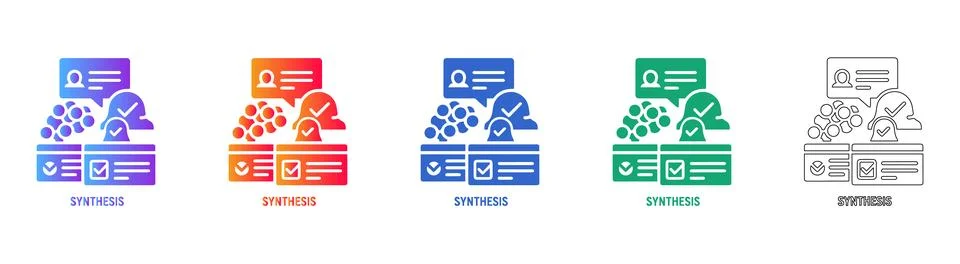 Synthesis Icons for Data Analysis 스톡 일러스트