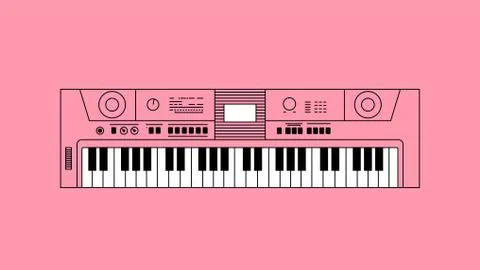 Synthesizer flat design Illustrazione stock