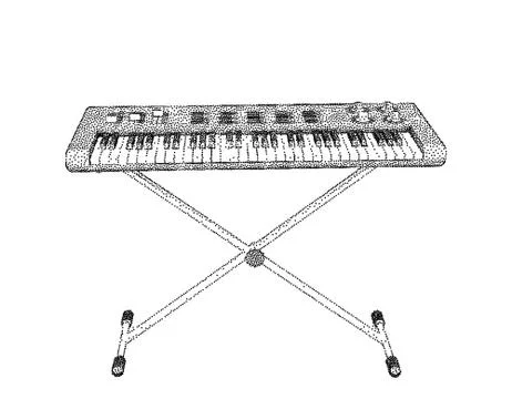 Synthesizer. Isolated on white background. Vector illustration. Иллюстрация