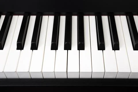 Synthesizer keyboard keys close up Stock Photos
