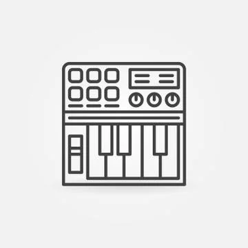 Synthesizer linear icon Stock Illustration