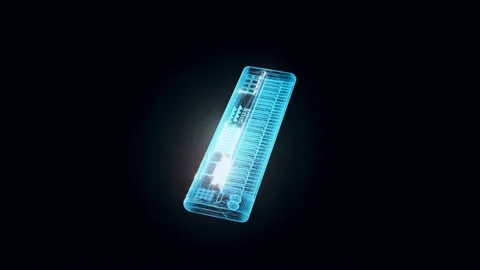 Synthesizer piano hologram Rotating 4k Stock Footage 150398853